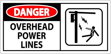 Danger Sign Overhead Power Lines clipart