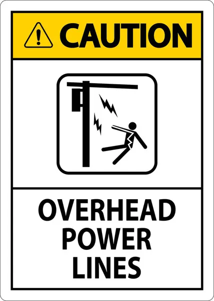 Waarschuwingsbord Overhead Power Lines — Stockvector