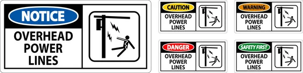 Знак Небезпеки Накладні Лінії Електропередач — стоковий вектор