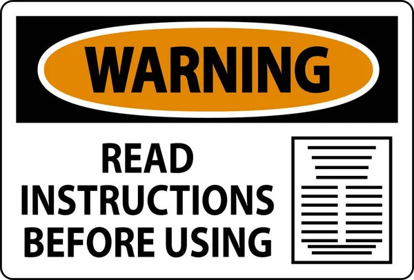 Предупреждение Знак Машины Прочитать Инструкцию Перед Использованием — стоковый вектор