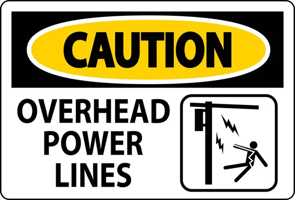 Waarschuwingsbord Overhead Power Lines — Stockvector