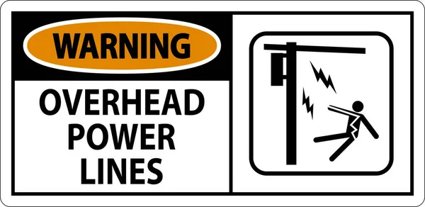 Varning Tecken Overhead Power Lines — Stock vektor