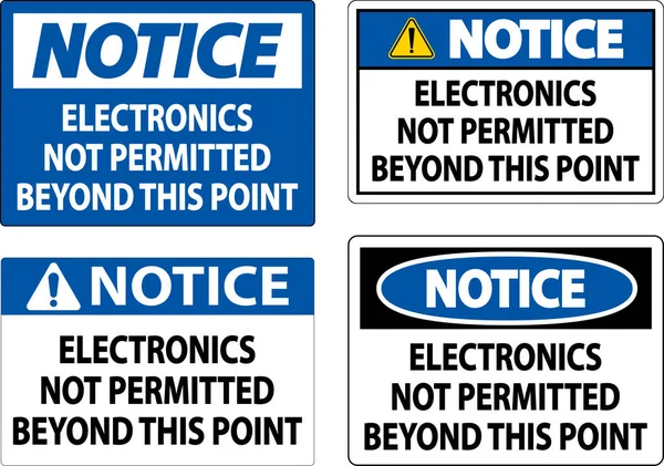 Notice Sign Electronics Permitted Point — Stock Vector