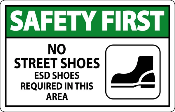 Безопасность Первую Очередь Означает Отсутствие Уличной Обуви Обуви Оур Необходимой — стоковый вектор