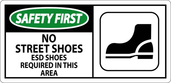 Безопасность Первую Очередь Означает Отсутствие Уличной Обуви Обуви Оур Необходимой — стоковый вектор