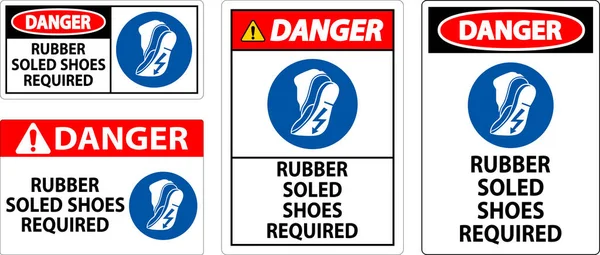 Gefahrzeichen Gummisohle Schuhe Erforderlich — Stockvektor