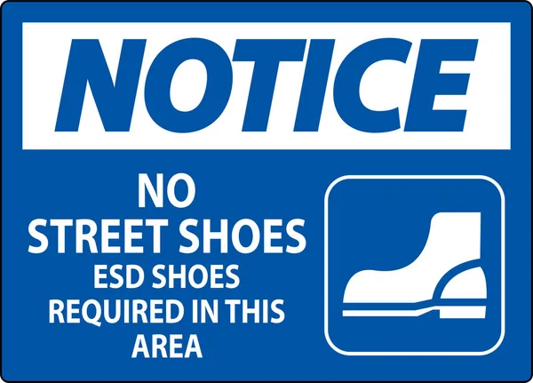 Hinweisschild Keine Straßenschuhe Esd Schuhe Diesem Bereich Erforderlich — Stockvektor