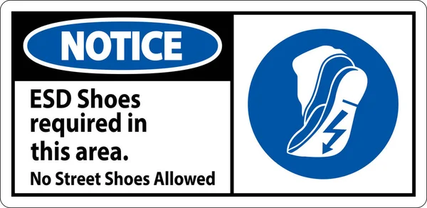 Diesem Bereich Sind Esd Schuhe Erforderlich Keine Straßenschuhe Erlaubt — Stockvektor