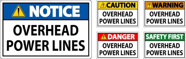 Danger Sign Overhead Power Lines — Stock Vector