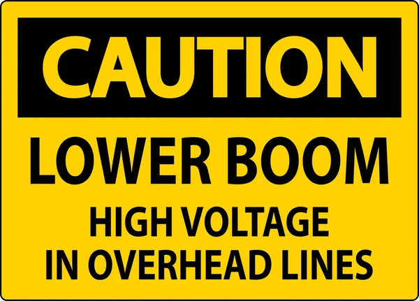 Sinal Segurança Elétrica Cuidado Baixa Boom Alta Tensão Linhas Aéreas — Vetor de Stock