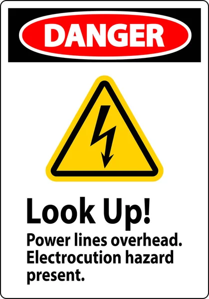 Gefahr Durch Stromleitungen Schwere Verletzungen Können Die Folge Sein — Stockvektor