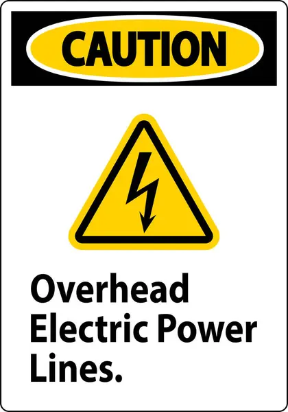 Προσοχή Είσοδος Overhead Ηλεκτρικές Γραμμές — Διανυσματικό Αρχείο
