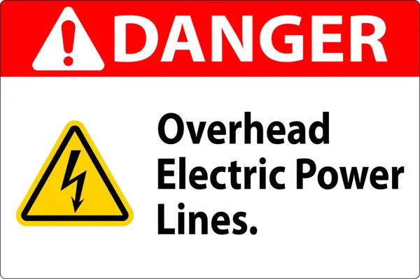 Segnale Pericolo Linee Elettriche Aeree — Vettoriale Stock