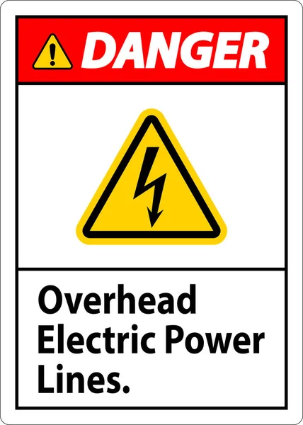 Κίνδυνος Είσοδος Overhead Ηλεκτρικές Γραμμές — Διανυσματικό Αρχείο