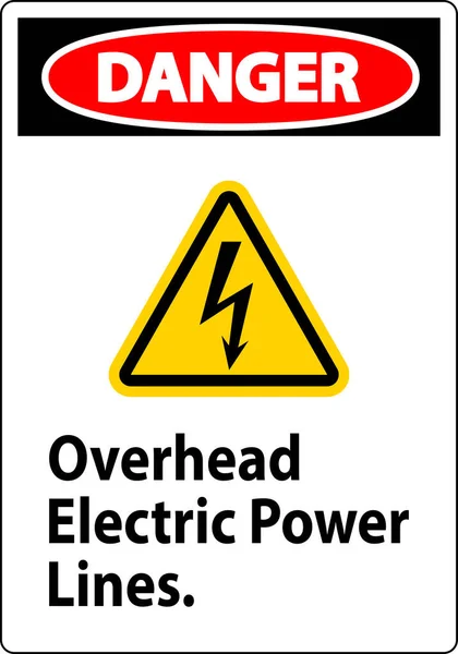 Fara Tecken Overhead Elektriska Kraftledningar — Stock vektor