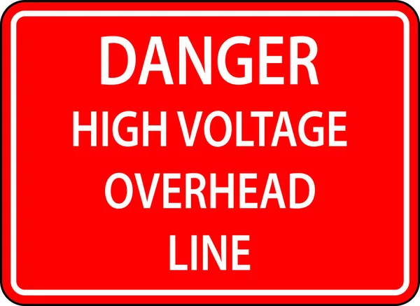 警告サイン 高電圧オーバーヘッドライン — ストックベクタ