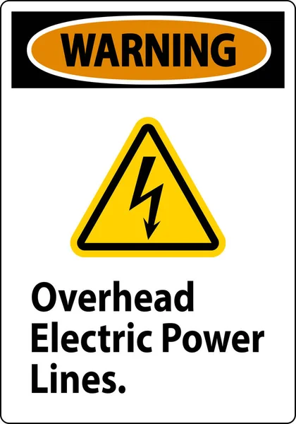 Warning Sign Overhead Electric Power Lines — Stock Vector