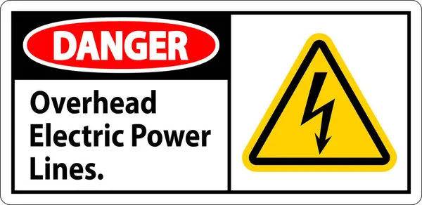 Segnale Pericolo Linee Elettriche Aeree — Vettoriale Stock