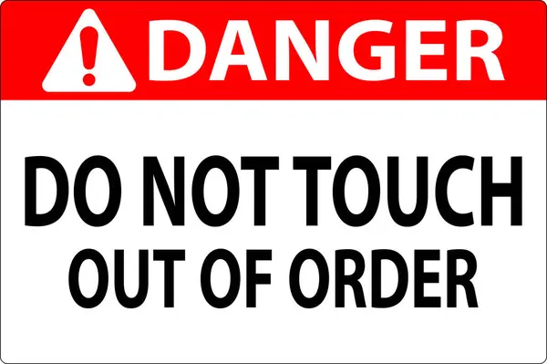 危险标志请勿触摸 不符合秩序 — 图库矢量图片