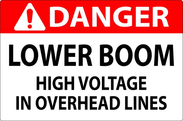 电气安全标志危险 低潮高压架空线路 — 图库矢量图片