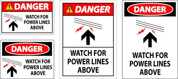 Danger Signe Montre Pour Lignes Électriques Dessus — Image vectorielle