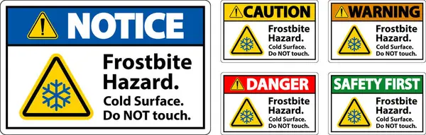 冻伤危险信号 请勿接触冷表面 — 图库矢量图片