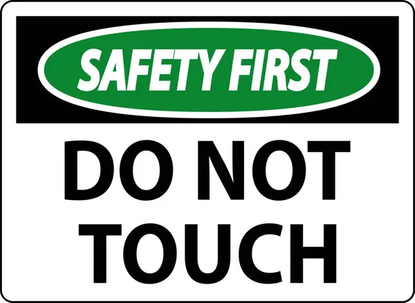 Safety First Label Touch — Stock Vector