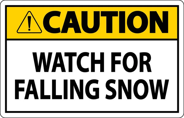 Осторожно Знак Часы Падения Снега — стоковый вектор