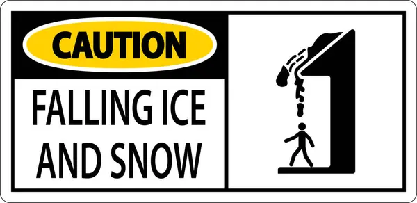 Sinal Aviso Gelo Neve Cuidado Falling Ice Snow Sign — Vetor de Stock