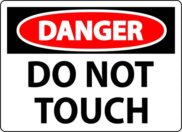Danger Label Touch — Stock Vector