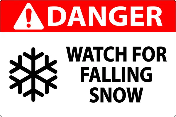 Danger Sign Watch Falling Snow — Stock Vector