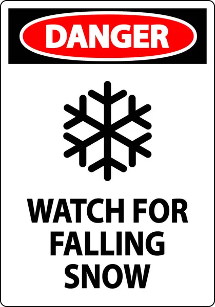 Warnzeichen Für Fallenden Schnee Beachten — Stockvektor
