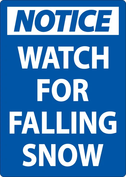 Hinweisschild Auf Fallenden Schnee Achten — Stockvektor
