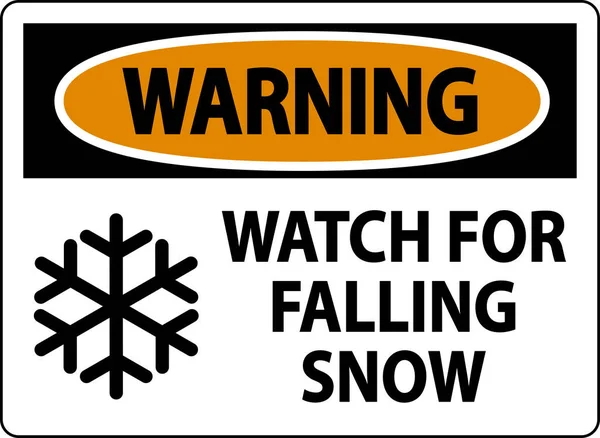 Warning Sign Watch Falling Snow — Stock Vector
