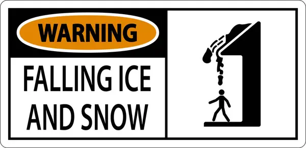 Sinal Aviso Gelo Neve Cuidado Falling Ice Snow Sign —  Vetores de Stock
