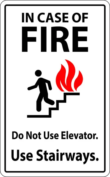 Případě Požární Značky Nepoužívejte Výtahy Použijte Schodiště Royalty Free Stock Ilustrace