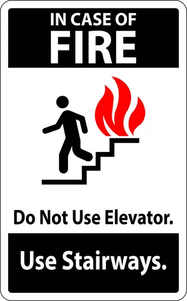 Brandfall Keine Aufzüge Benutzen Treppen Benutzen lizenzfreie Stockvektoren