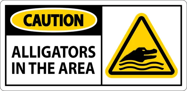 Caution Alligators Area Sign — Stock Vector