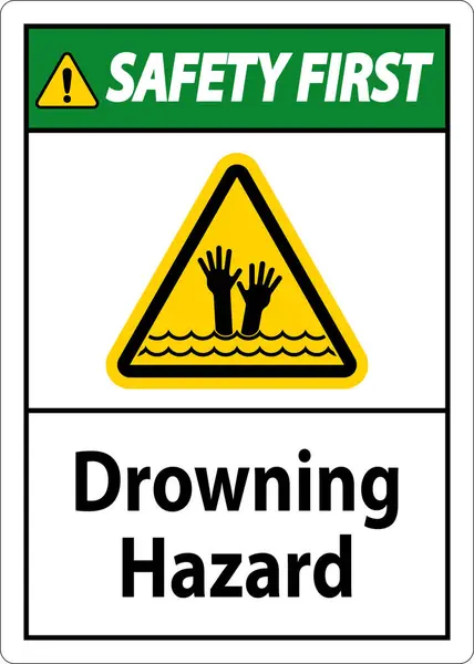 stock vector Beach Safety Sign Danger - Drowning Hazard