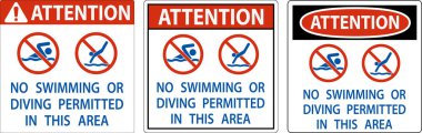 Bu alanda yüzmeye ya da dalışa izin verilmediğine dair havuz dikkat işareti