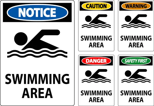 Water Safety Sign Notice - Swimming Area