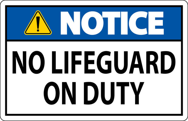 Бассейн уведомление Знак Нет спасателя на службе