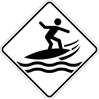 Water Safety Sign Warning - Surfboarding Area clipart