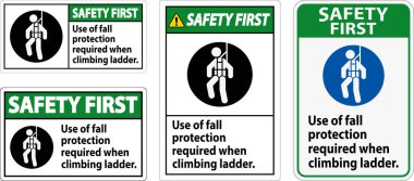 İlk Güvenlik İşareti, Sonbahar Koruması Kullanımı Tırmanma Merdiveni Gerekli