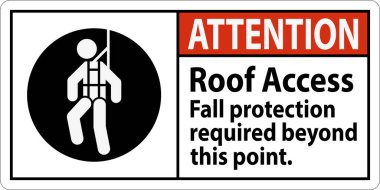 Dikkat İşareti, Çatı Erişimi - Sonbahar Koruması Bu Noktanın Ötesine Gerekli