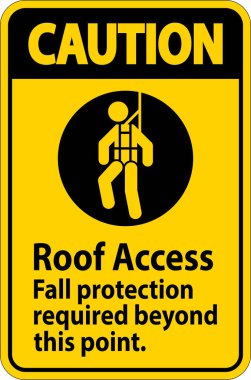 Dikkat İşareti, Çatı Erişimi - Sonbahar Koruması Bu Noktanın Ötesine Gerekli