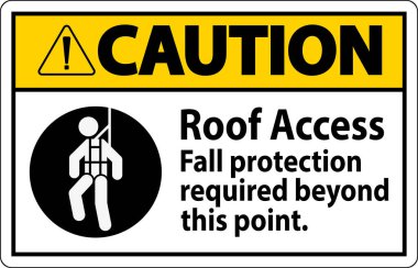 Dikkat İşareti, Çatı Erişimi - Sonbahar Koruması Bu Noktanın Ötesine Gerekli