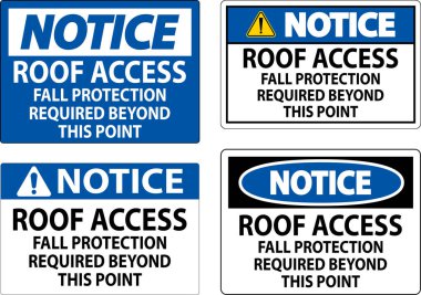 Bildirim İşareti, Çatı Erişimi, Sonbahar Koruması Bu Noktanın Ötesine Gerekli