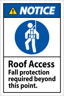 Bildirim İşareti, Çatı Erişimi - Sonbahar Koruması Bu Noktanın Ötesine Gerekli