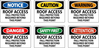 Tehlike İşareti, Çatı Erişimi, Sonbahar Koruması Bu Noktanın Ötesine Gerekli